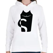 PRINTFASHION cica - Női kapucnis pulóver - Fehér női pulóver, kardigán