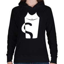 PRINTFASHION cica - Női kapucnis pulóver - Fekete női pulóver, kardigán