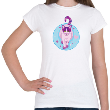 PRINTFASHION Cica - Női póló - Fehér női póló