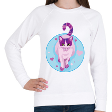 PRINTFASHION Cica - Női pulóver - Fehér női pulóver, kardigán
