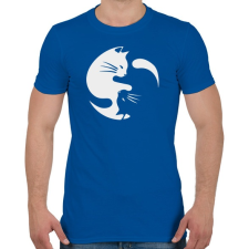 PRINTFASHION Cica ölelés jin jang jel - Férfi póló - Királykék férfi póló