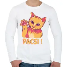 PRINTFASHION Cica -pacsi  - Férfi hosszú ujjú póló - Fehér férfi póló