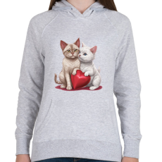 PRINTFASHION cica pár - Női kapucnis pulóver - Sport szürke