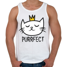 PRINTFASHION Cica - purrfect - pefekt - Férfi atléta - Fehér