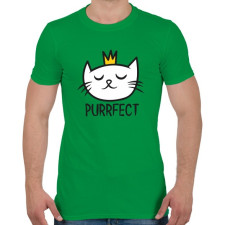 PRINTFASHION Cica - purrfect - pefekt - Férfi póló - Zöld férfi póló
