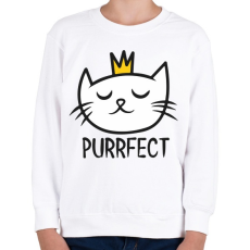 PRINTFASHION Cica - purrfect - pefekt - Gyerek pulóver - Fehér
