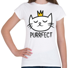 PRINTFASHION Cica - purrfect - pefekt - Női póló - Fehér női póló