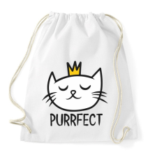 PRINTFASHION Cica - purrfect - pefekt - Sportzsák, Tornazsák - Fehér tornazsák