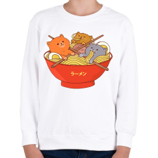 PRINTFASHION Cica ramen - Gyerek pulóver - Fehér gyerek pulóver, kardigán