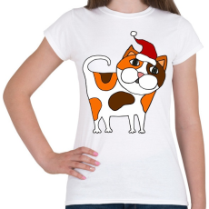 PRINTFASHION Cica sapkában - Női póló - Fehér