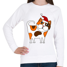 PRINTFASHION Cica sapkában - Női pulóver - Fehér női pulóver, kardigán