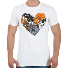 PRINTFASHION Cica szerelem - Férfi póló - Fehér férfi póló