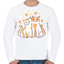 PRINTFASHION Cica szerelem - Férfi pulóver - Fehér férfi pulóver, kardigán