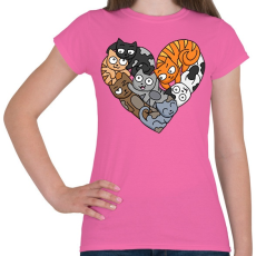 PRINTFASHION Cica szerelem - Női póló - Rózsaszín