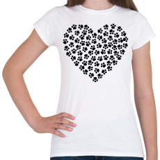 PRINTFASHION Cica szív - Női póló - Fehér