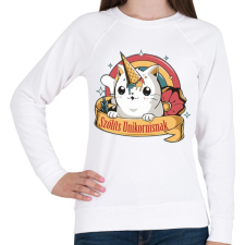 PRINTFASHION Cica - Szólíts unikornisnak - Női pulóver - Fehér női pulóver, kardigán