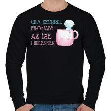 PRINTFASHION Cica szőrrel finomabb - Bögre - Férfi pulóver - Fekete férfi pulóver, kardigán