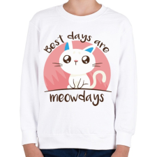 PRINTFASHION Cica the best days - Gyerek pulóver - Fehér gyerek pulóver, kardigán