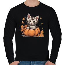 PRINTFASHION cica tökben - Férfi pulóver - Fekete férfi pulóver, kardigán