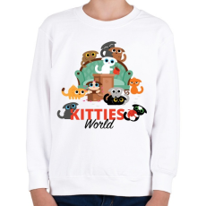 PRINTFASHION Cica világ - Gyerek pulóver - Fehér