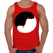 PRINTFASHION Cica yin yang - Férfi atléta - Piros atléta, trikó