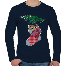 PRINTFASHION cica zokniban - Férfi hosszú ujjú póló - Sötétkék