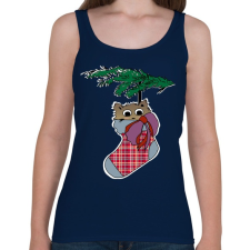 PRINTFASHION cica zokniban - Női atléta - Sötétkék női trikó