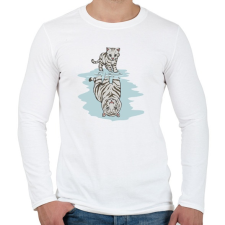 PRINTFASHION Cicából tigris - Férfi hosszú ujjú póló - Fehér férfi póló