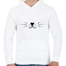 PRINTFASHION cicafej - Férfi kapucnis pulóver - Fehér