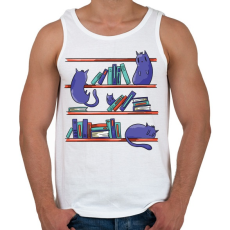 PRINTFASHION Cicák a könyvtárban - Férfi atléta - Fehér