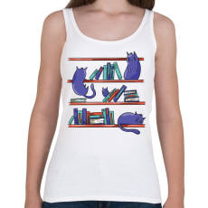 PRINTFASHION Cicák a könyvtárban - Női atléta - Fehér