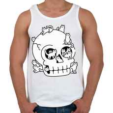 PRINTFASHION Cicák és koponya - Férfi atléta - Fehér