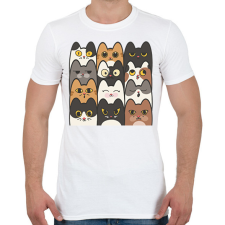 PRINTFASHION Cicák - Férfi póló - Fehér férfi póló
