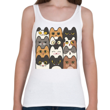 PRINTFASHION Cicák - Női atléta - Fehér női trikó