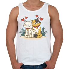 PRINTFASHION Cicák párban - Férfi atléta - Fehér