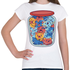 PRINTFASHION Cicák üvegben - Női póló - Fehér