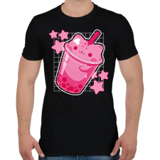PRINTFASHION Cicás bubble tea - Férfi póló - Fekete férfi póló