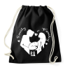 PRINTFASHION cicás család - Sportzsák, Tornazsák - Fekete
