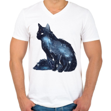 PRINTFASHION Cicás csillagkép - Férfi V-nyakú póló - Fehér férfi póló