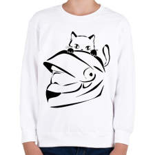 PRINTFASHION cicás - Gyerek pulóver - Fehér gyerek pulóver, kardigán