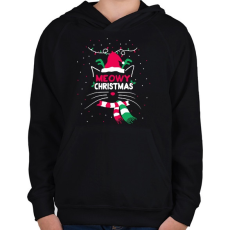 PRINTFASHION Cicás karácsony - Gyerek kapucnis pulóver - Fekete