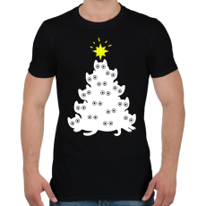 PRINTFASHION Cicás Karácsonyfa - Férfi póló - Fekete