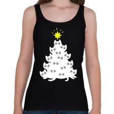 PRINTFASHION Cicás Karácsonyfa - Női atléta - Fekete női trikó