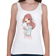 PRINTFASHION Cicás lány - Női atléta - Fehér