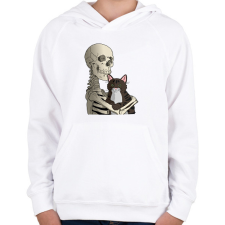 PRINTFASHION Cicás leszek amíg élek (cirmos cicával) - Gyerek kapucnis pulóver - Fehér gyerek pulóver, kardigán