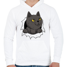 PRINTFASHION Cicás póló - Férfi kapucnis pulóver - Fehér férfi pulóver, kardigán