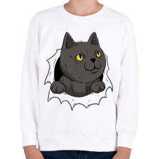 PRINTFASHION Cicás póló - Gyerek pulóver - Fehér gyerek pulóver, kardigán