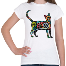 PRINTFASHION Cicás póló - Női póló - Fehér női póló