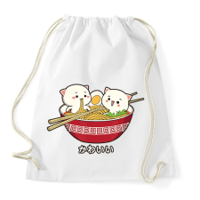 PRINTFASHION Cicás ramen - Sportzsák, Tornazsák - Fehér tornazsák