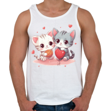 PRINTFASHION Cicás szív - Férfi atléta - Fehér atléta, trikó